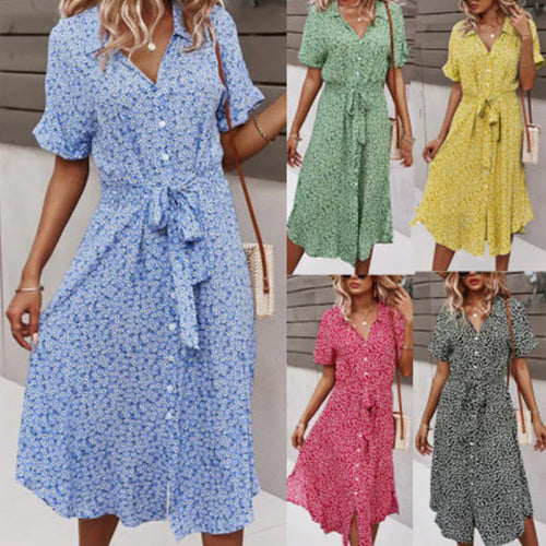 Levoire | Robe D'Été Élégante Pour Femmes Nouvelle Robe À Fleurs À Lacets Imprimée