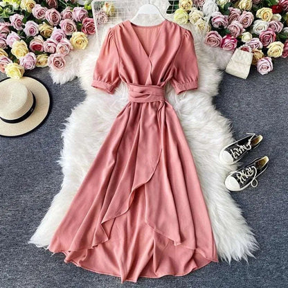 Levoire | Robe à décolleté en V rétro pour femmes Rosa Une taille