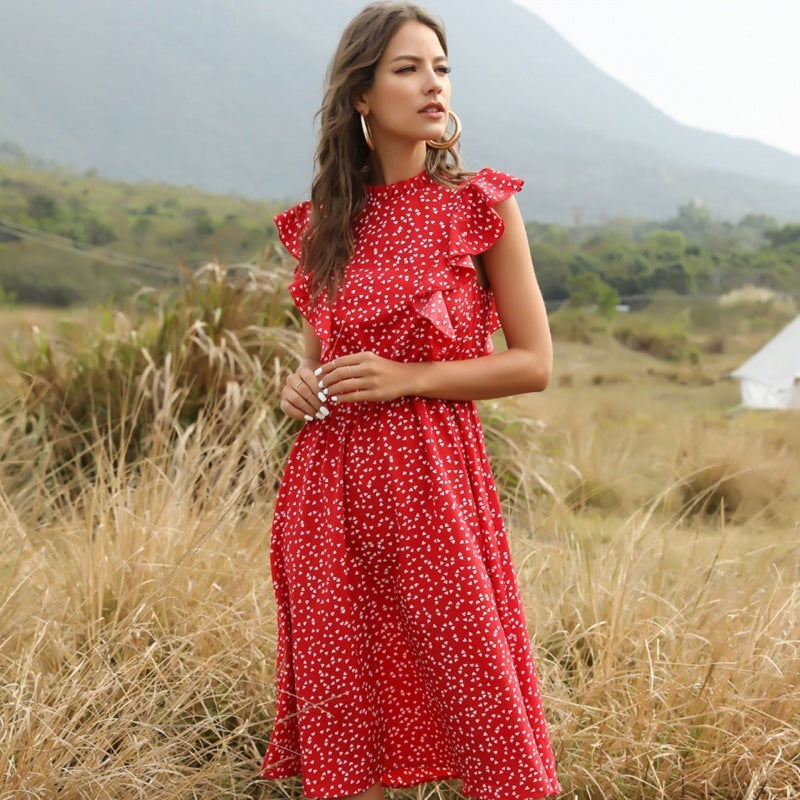 Levoire | Robe D'Été Longue En Chiffon Rot