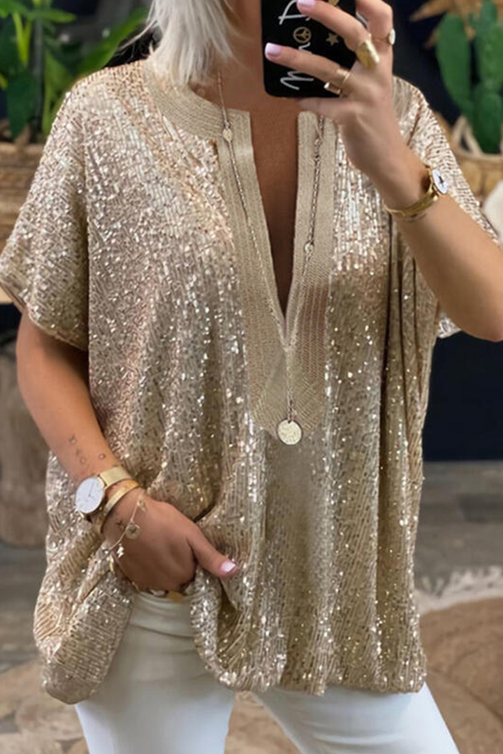 Levoire | Pulls à encolure V à paillettes Or