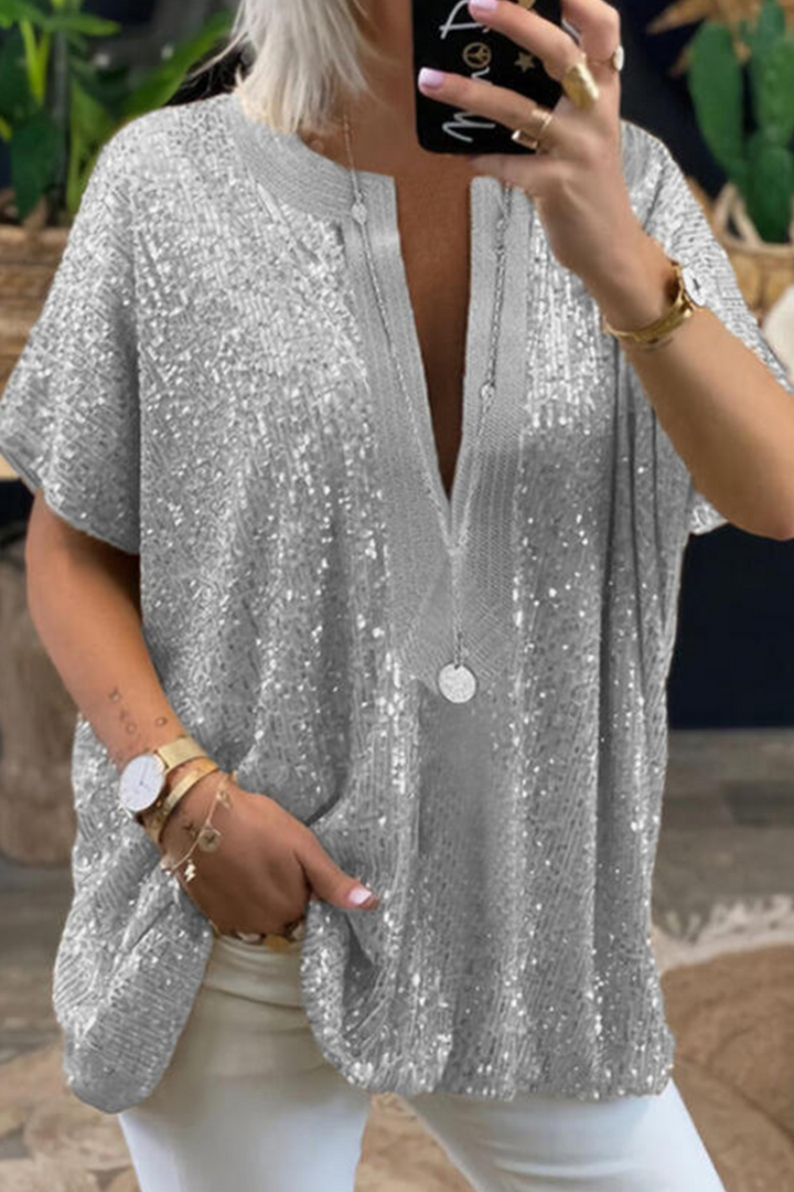 Levoire | Pulls à encolure V à paillettes Argent