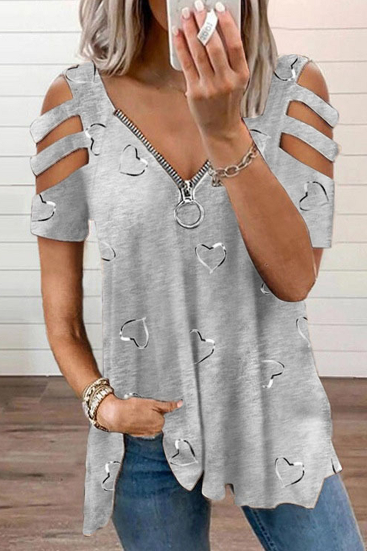 Levoire | ZIPPER V-neck UP Gris