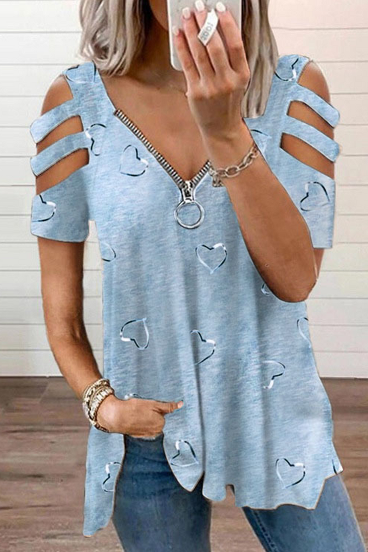 Levoire | ZIPPER V-neck UP Bleu