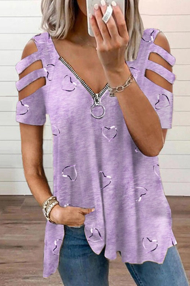 Levoire | ZIPPER V-neck UP Lila