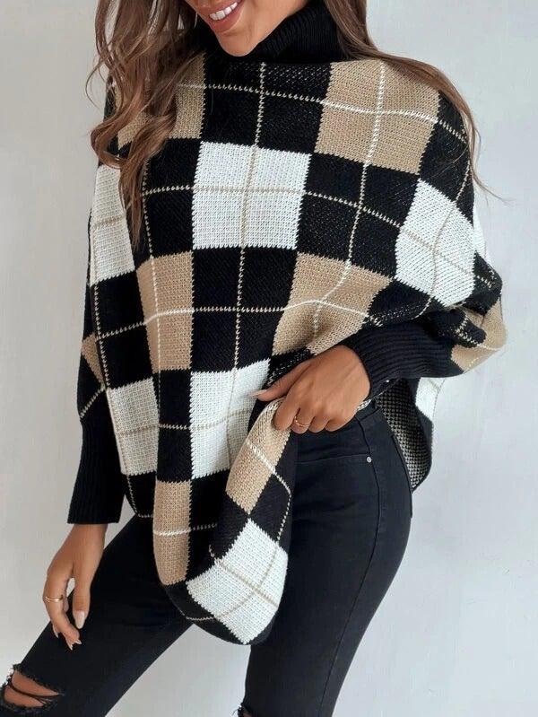 Levoire | Haut Col Pull Avec Élégance Géométrique