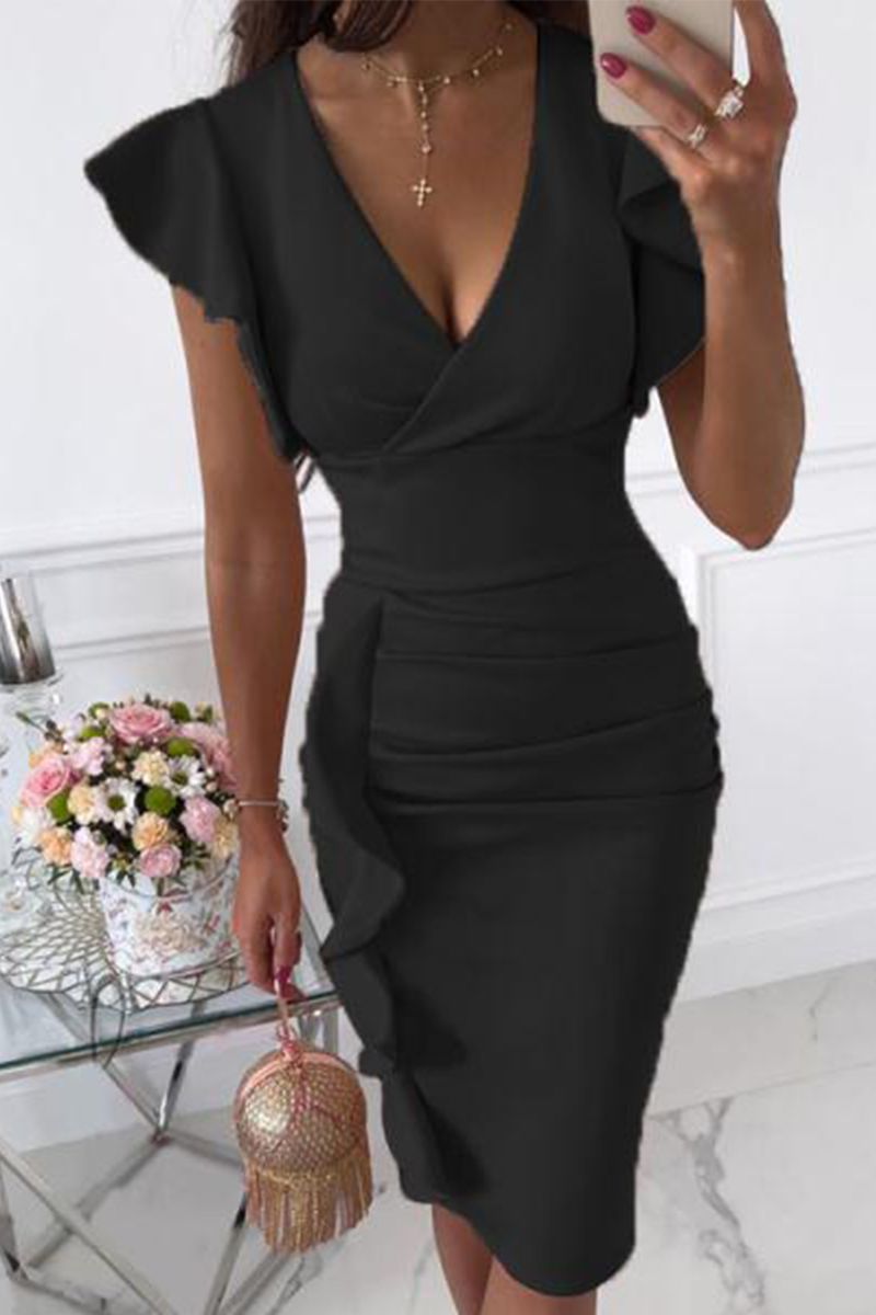 Levoire | Robe avec une jupe enroulée Noir