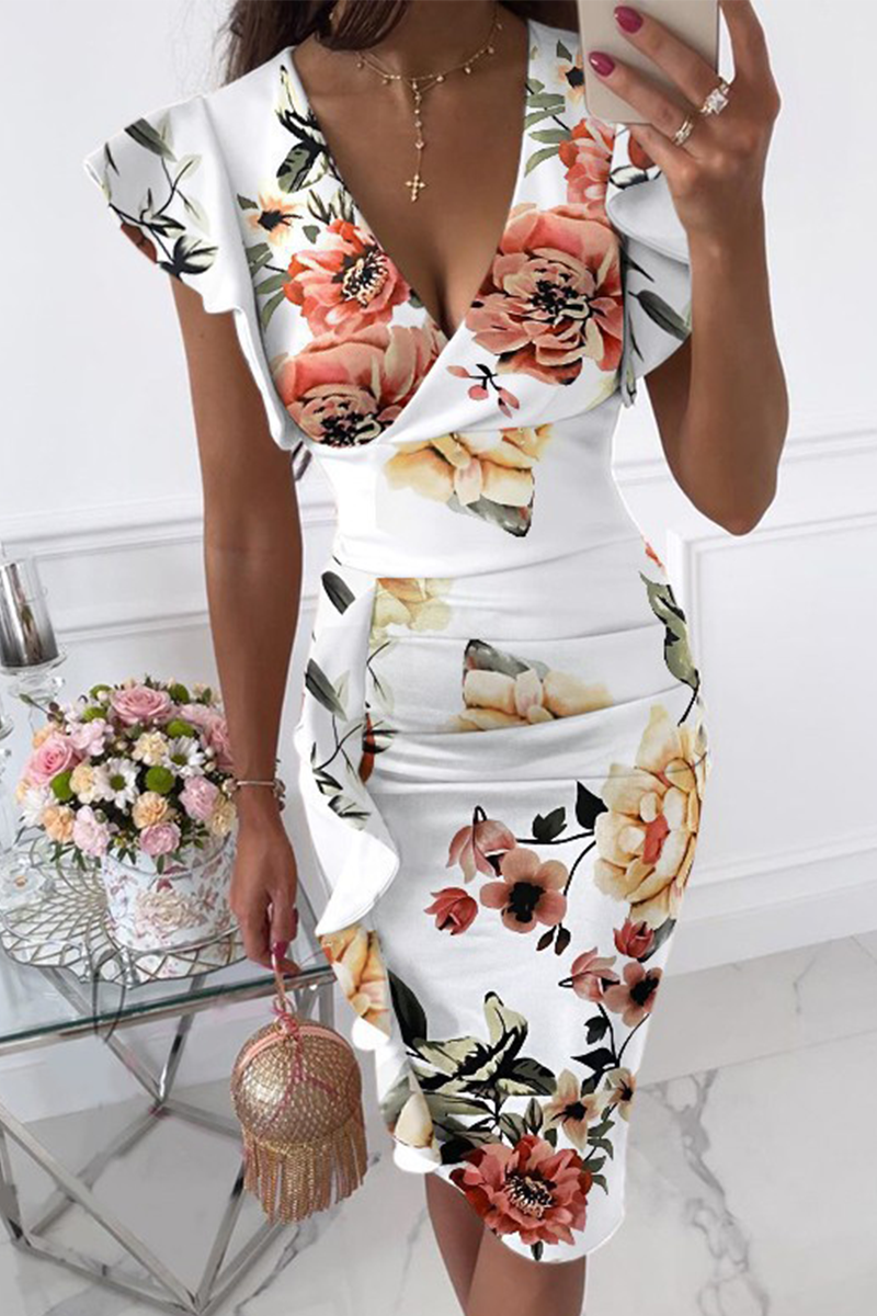 Levoire | Robe avec une jupe enroulée Motif décoratif