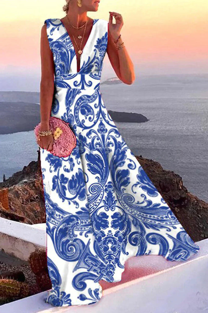 Levoire | Robe d'été ludique Bleu Blanc