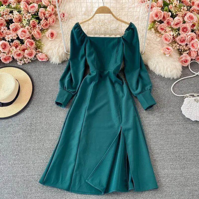 Levoire | Robe longue avec décolleté carré Bleu