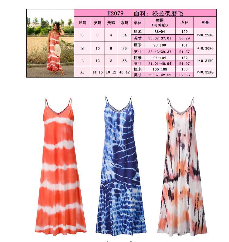 Robe maxi pour femme avec un design tie-dye tendance et un décolleté en V flatteur Levoire