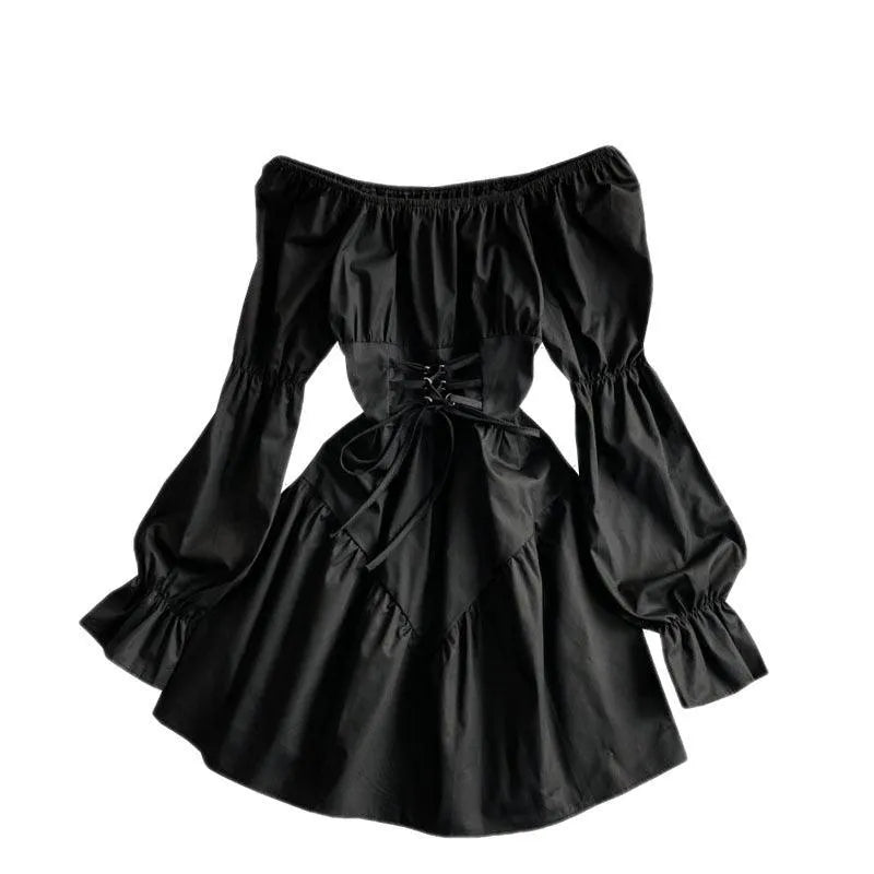 Levoire | Robe trapèze à manches longues avec taille étroite