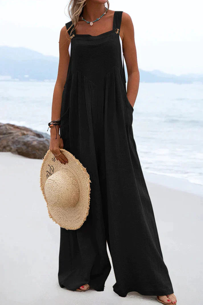 Levoire | Casual square collar jumpsuits Noir