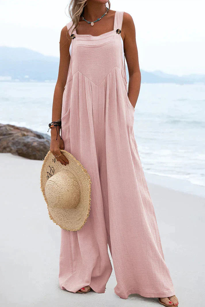 Levoire | Casual square collar jumpsuits Rose