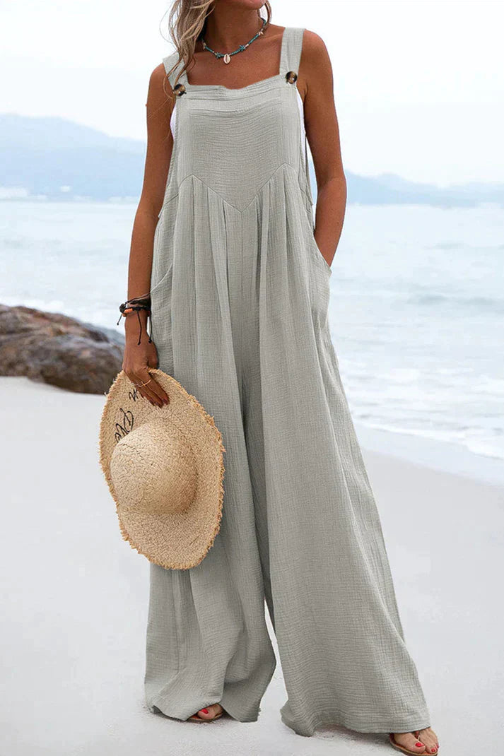 Levoire | Casual square collar jumpsuits Gris