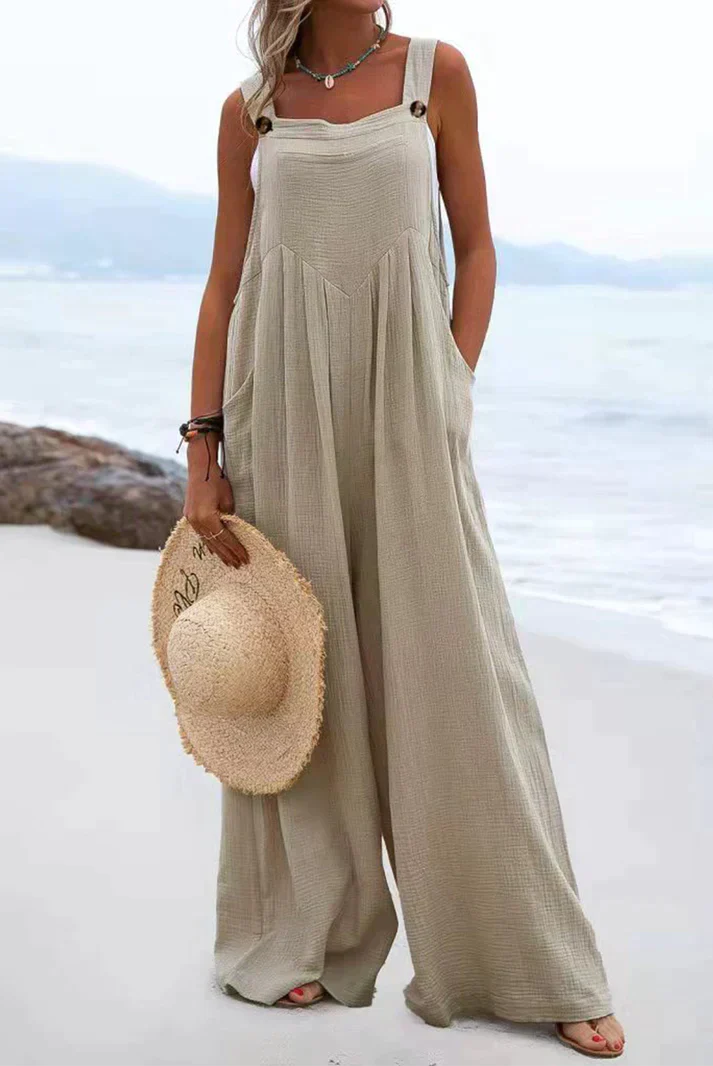 Levoire | Combinaisons Décontractées Avec Col Carré Khaki