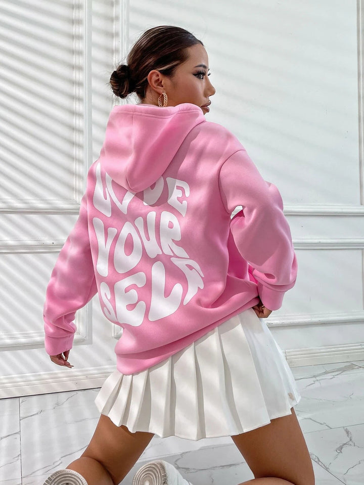 Levoire | Grande Taille Sweat À Capuche Avec Imprimé Audacieux Pour Femmes Rosa