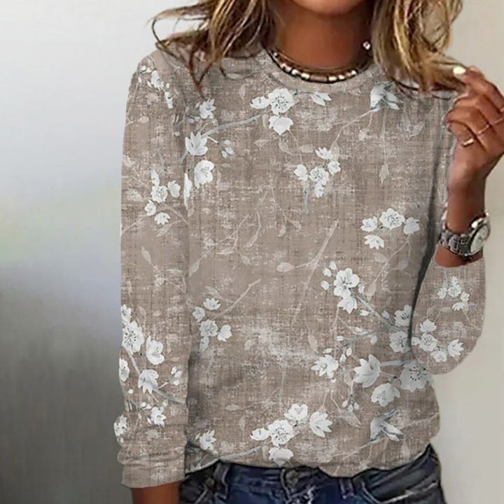 Levoire | T-Shirt Classique Avec Motif Floral Khaki