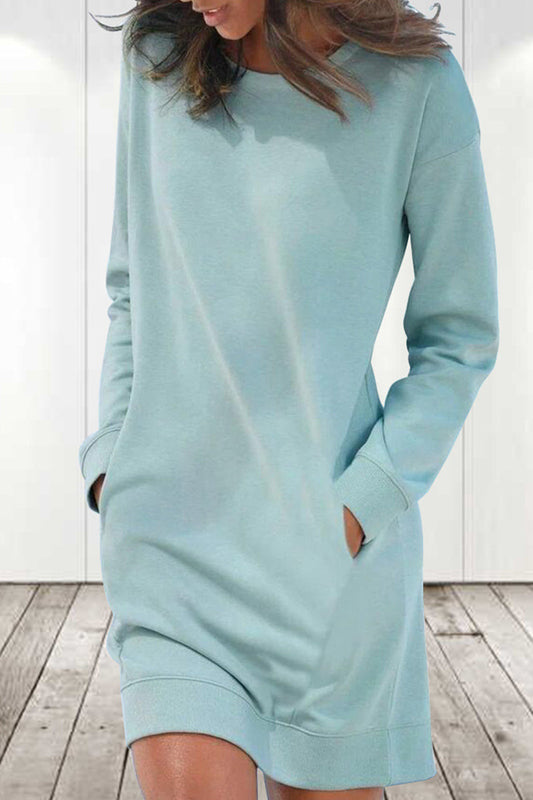 Levoire | Robe longue à manches longues unie Bleu clair