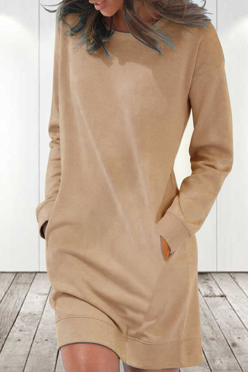 Levoire | Robe longue à manches longues unie Khaki