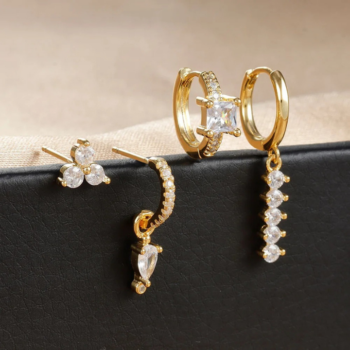 Levoire | Boucles D'Oreilles Dorées Modernes En Zircon Or 20 mm