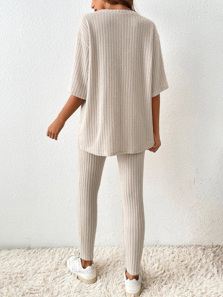 Levoire | Pull Col Rond Avec Pantalon À Taille Élastique Ensemble Deux Pièces