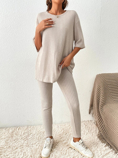 Levoire | Pull Col Rond Avec Pantalon À Taille Élastique Ensemble Deux Pièces