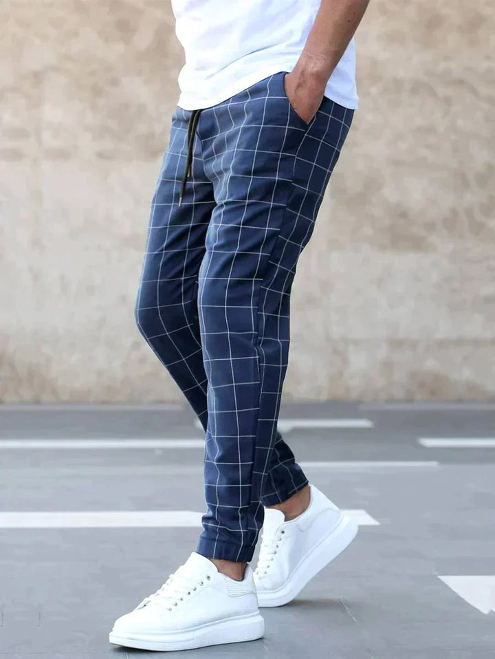 Levoire | Pantalon avec Coupe Élégante et Motif Sophistiqué pour Toutes Occasions Bleu foncé