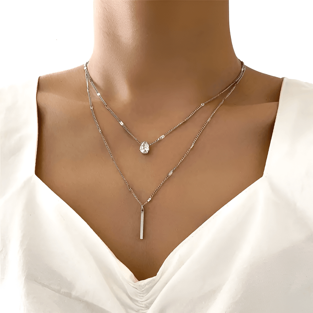 Levoire | Collier En Damier Brillant Luxueux Argent