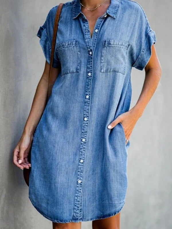 Levoire | Robe En Denim Decontractee Avec Une Touche Moderne