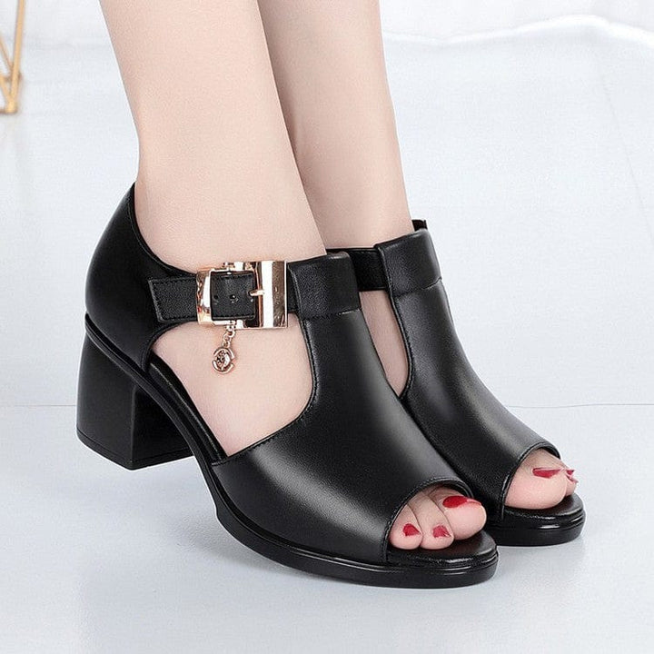 Levoire | Sandales Talon Bas Chic Noir