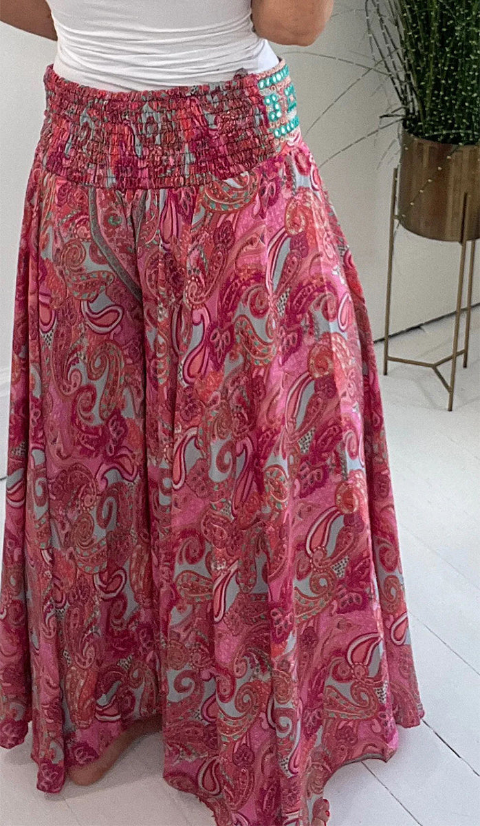 Levoire | Pantalons Taille Haute Patchwork À Impression Collégiale Décontractée Avec Impression Sur Toute La Surface