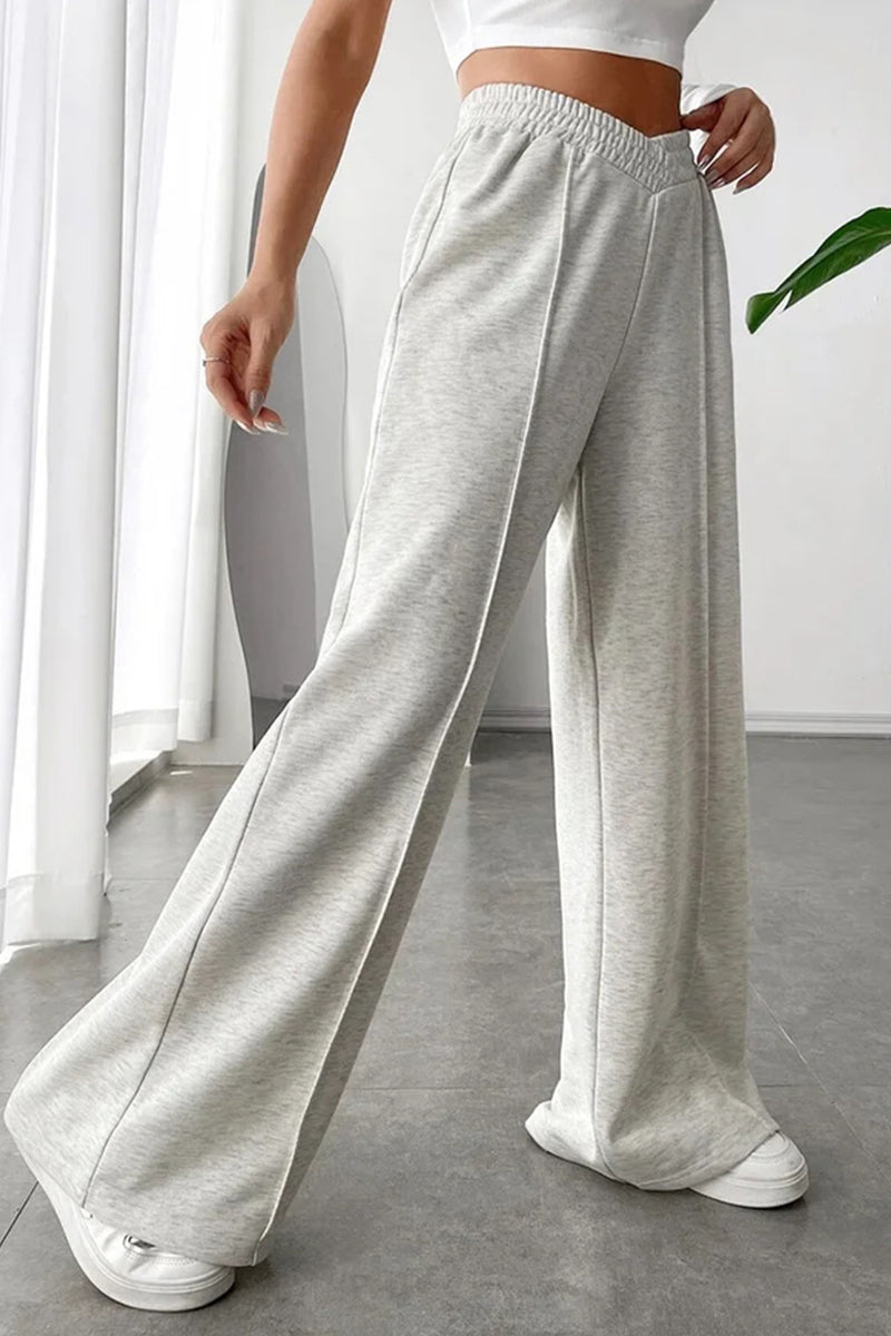 Levoire | Décontracté Unicolore Asymétrique Lâche Pantalons Large Unicolore