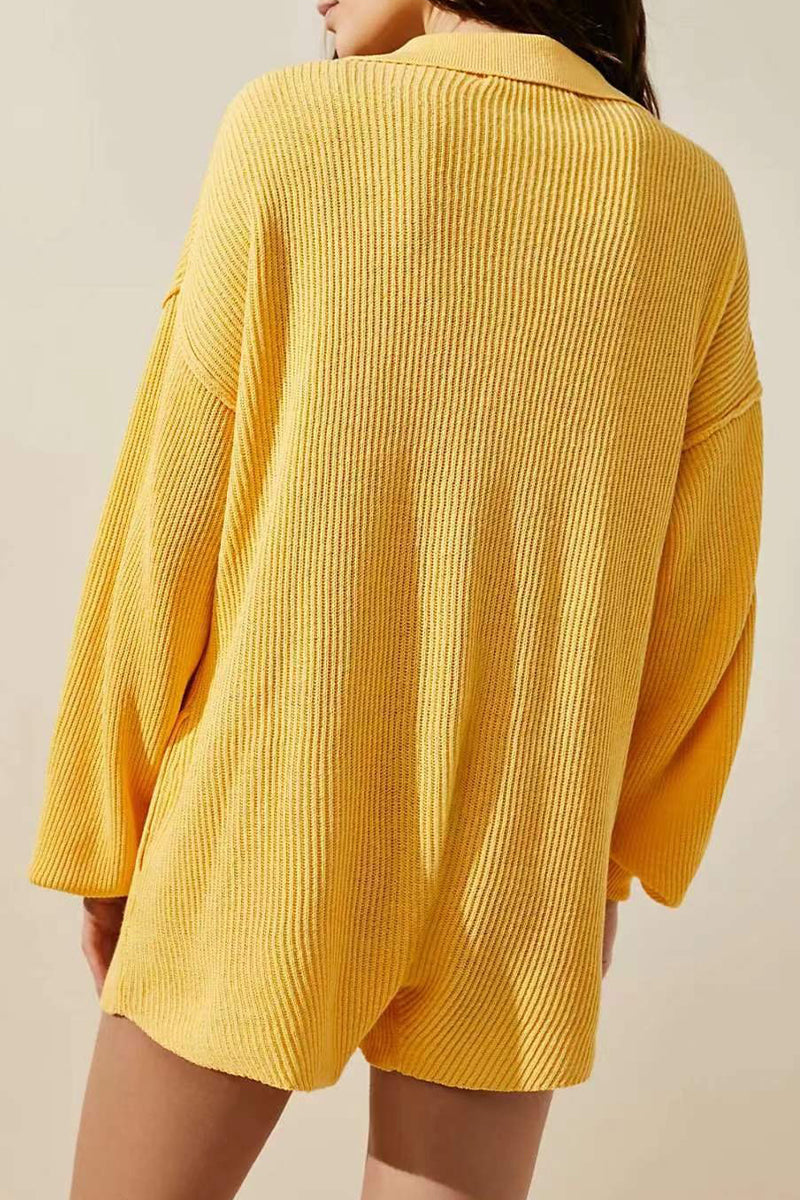 Levoire | Simplicité Décontractée Solides Boutons Encolure Dégagée Combinaison Décontractée