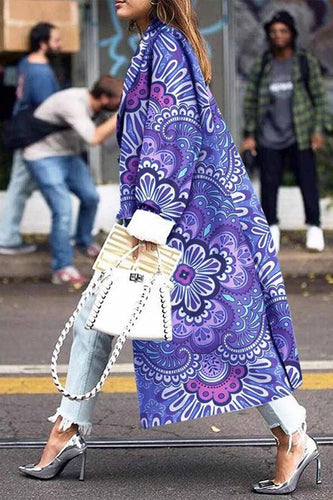 Levoire | Rue Élégante Imprimé Patchwork Col Revers Vêtements De Dessus