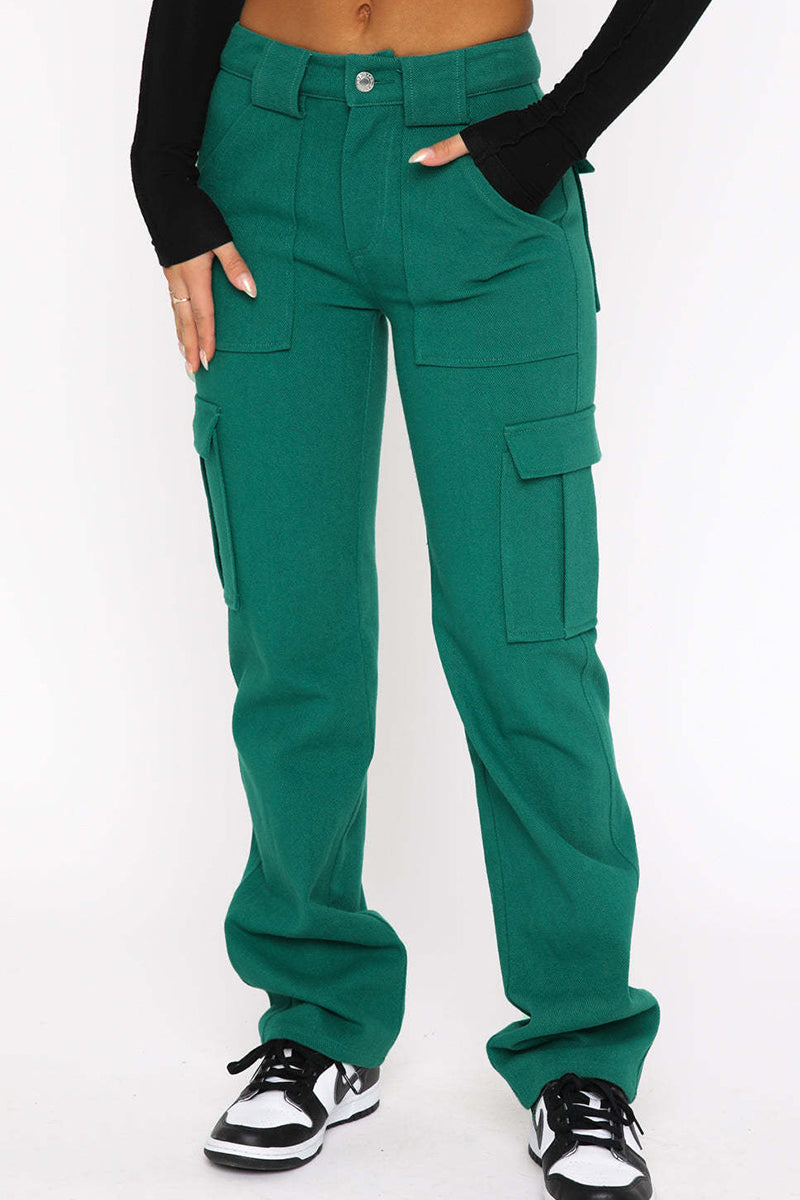 Levoire | Pantalons Skinny Unis Taille Moyenne Décontractés