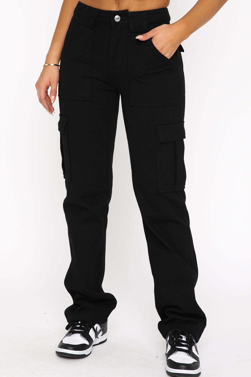 Levoire | Pantalons Skinny Unis Taille Moyenne Décontractés
