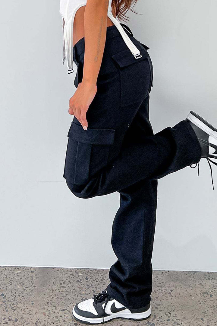 Levoire | Pantalons Skinny Unis Taille Moyenne Décontractés