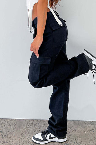 Levoire | Pantalons Skinny Unis Taille Moyenne Décontractés