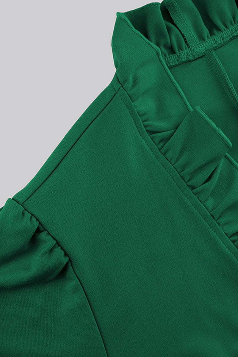 Levoire | Élégante Chemise Ruffle À Boucle Unie Col En Feuille De Lotus Vêtements D'Extérieur