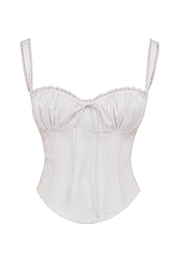 Levoire | Corset En Dentelle Blanche Avec Des Détails Romantiques