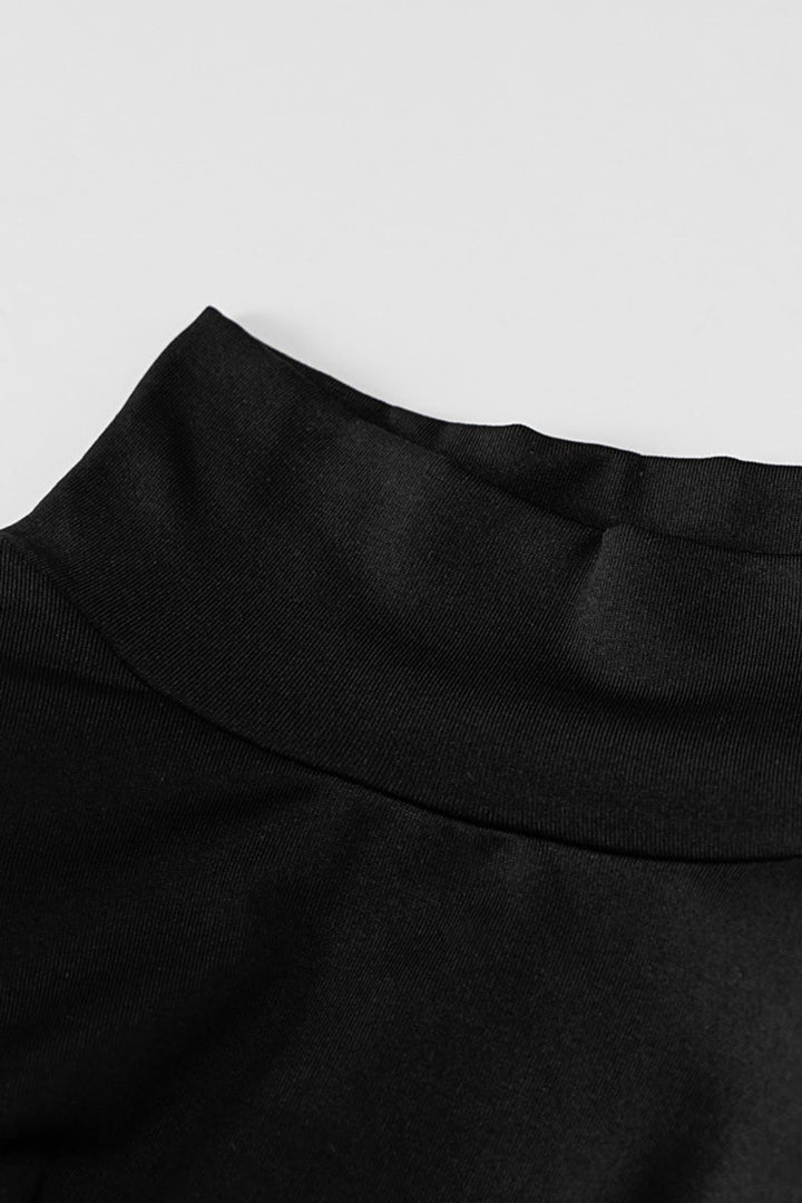 Levoire | Robe Crayon Élégante Unie Avec Fente Et Col Roulé Mi-A