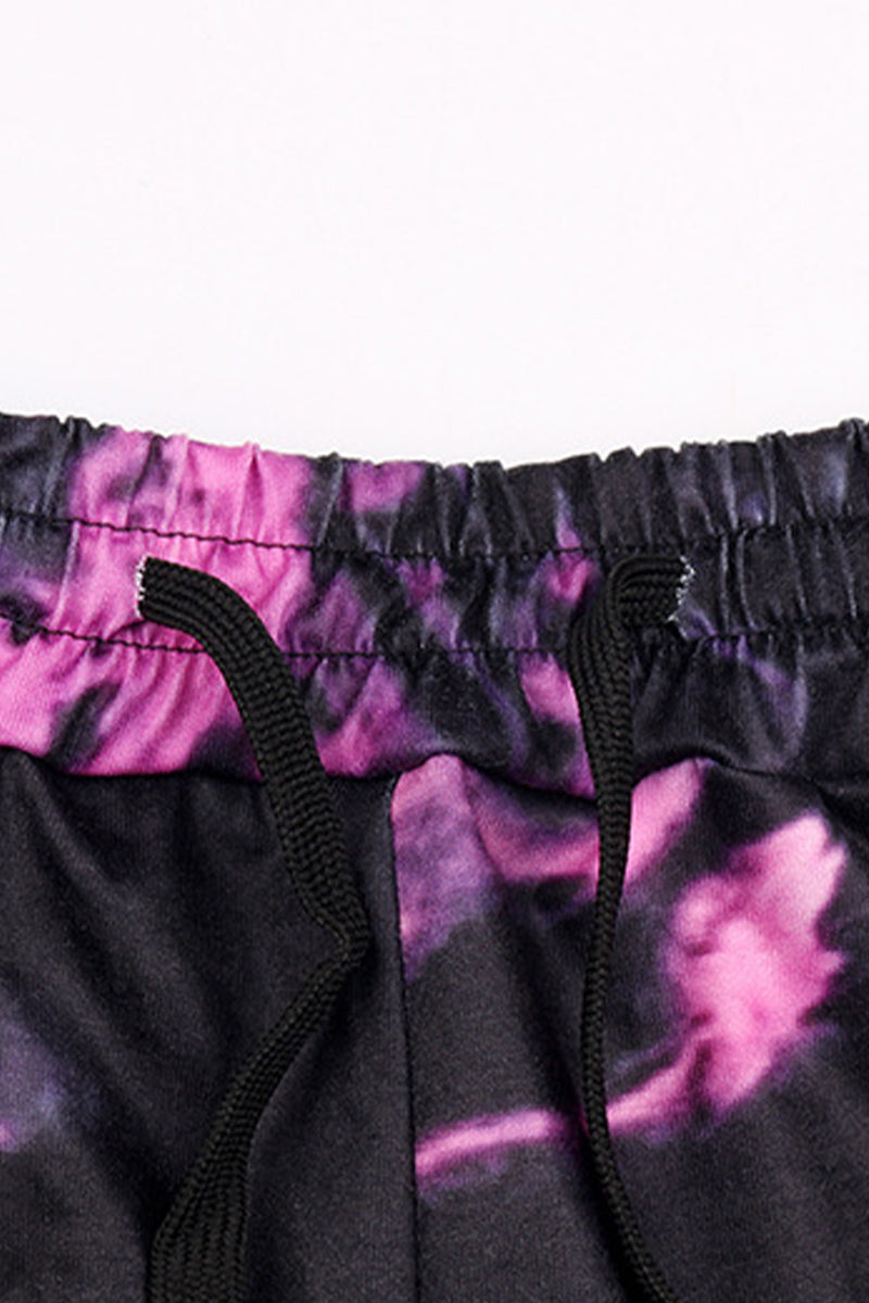 Levoire | Décontracté Changement Progressif Imprimé Col O Manches Longues Deux Pièces