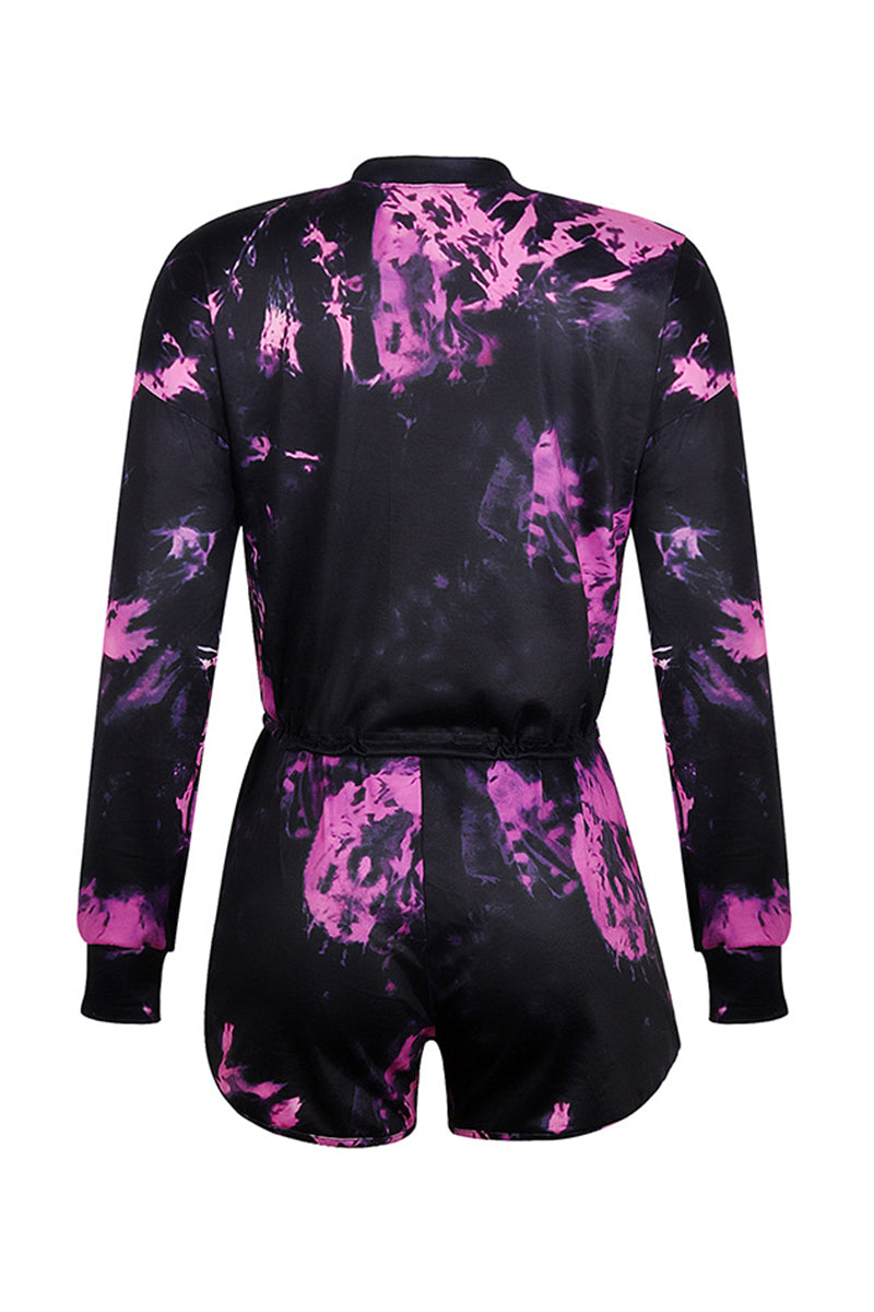 Levoire | Décontracté Changement Progressif Imprimé Col O Manches Longues Deux Pièces