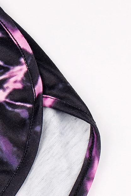 Levoire | Décontracté Changement Progressif Imprimé Col O Manches Longues Deux Pièces