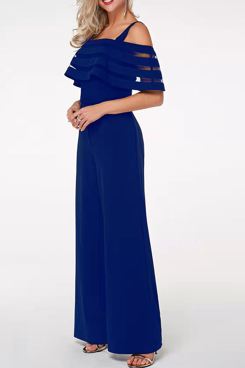 Levoire | Élégant Solide Patchwork Offshoulder Combinaisons Régulières