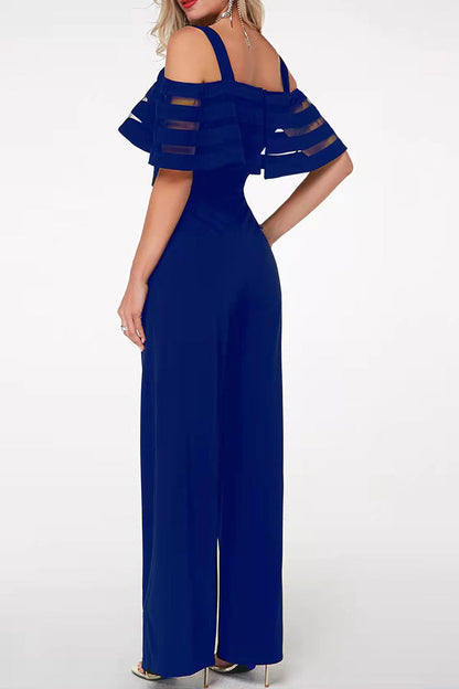 Levoire | Élégant Solide Patchwork Offshoulder Combinaisons Régulières