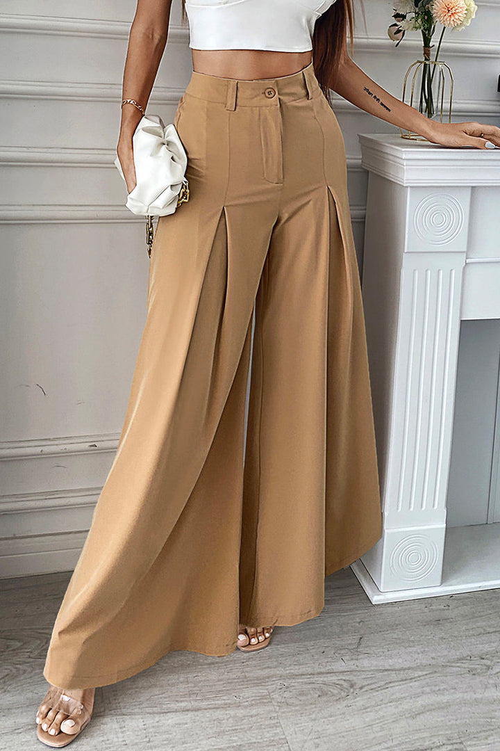 Levoire | Pantalons Larges En Couleur Unie Plissés Élégants (Sans Ceinture)