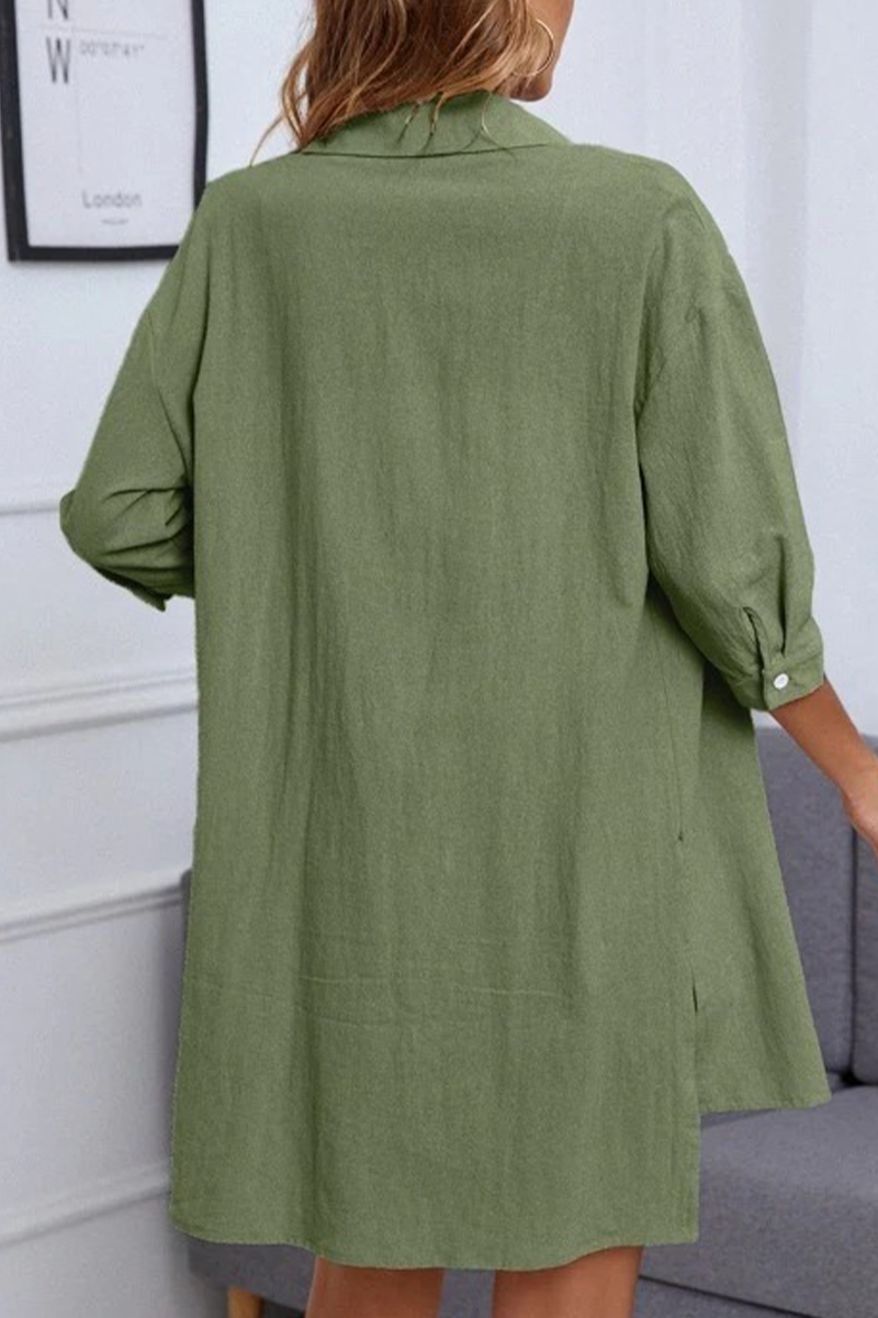 Levoire | Simplicité Décontractée Sac Simple Col Rabattu Manches Mi-Longues Deux Pièces