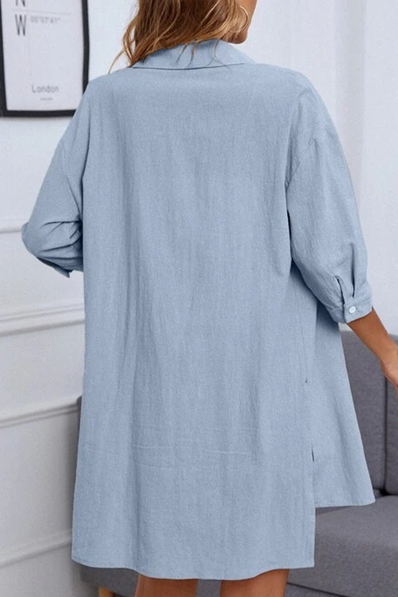 Levoire | Simplicité Décontractée Sac Simple Col Rabattu Manches Mi-Longues Deux Pièces