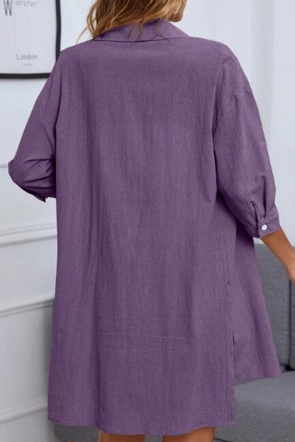 Levoire | Simplicité Décontractée Sac Simple Col Rabattu Manches Mi-Longues Deux Pièces